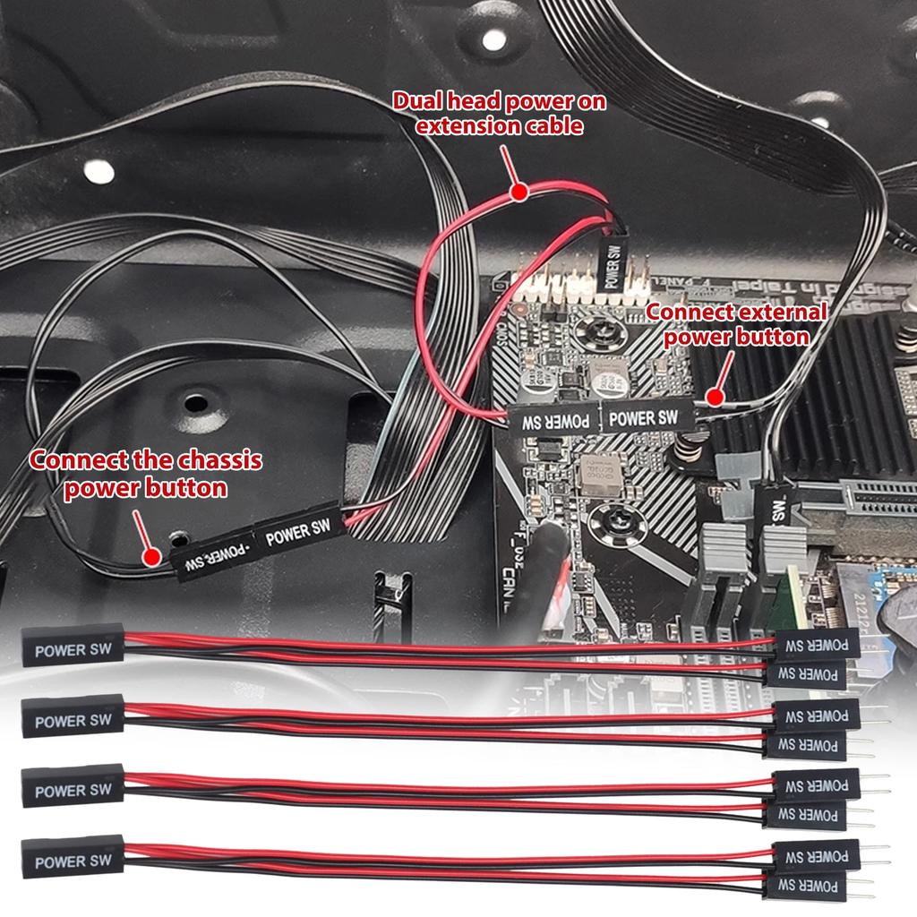 2-контактный шнур для выключателя компьютера SW Материнская плата настольного компьютера Переключатель Вкл./Выкл./Сброс Кабель питания Удлинители для выключателя ПК