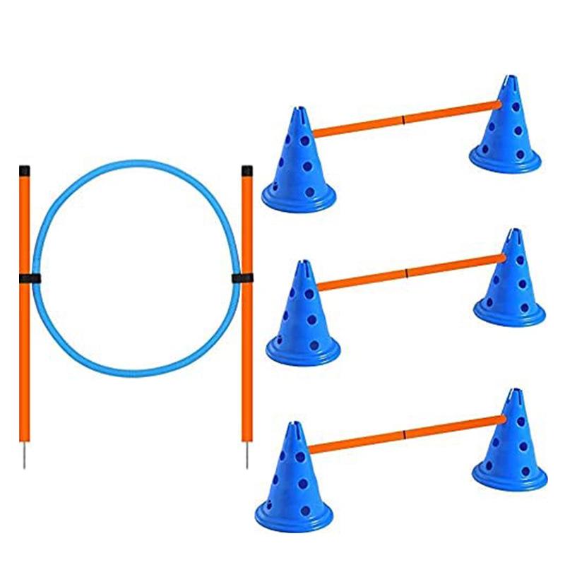 Dog Agility Training Set: Jump Ring, Bar, and Weaving Poles