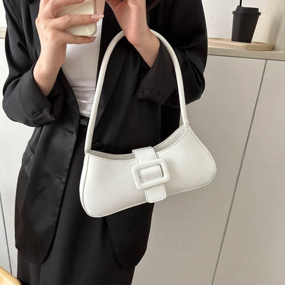 Large Capacity Half-moon Tote Bag PU Leather Ladies Luxury Handbags Underarm bag Women Women