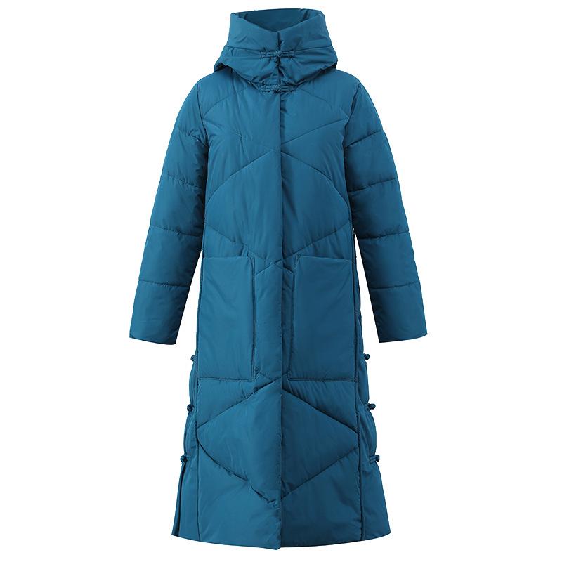 Утепленная женская зимняя одежда в стиле ретро, свободная одежда в этническом стиле, длинная куртка выше колена.