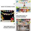 2 шт. мешковины обратно в школу сезон подвесной флаг детские шторы украшения бумажные приветственные флаги баннер