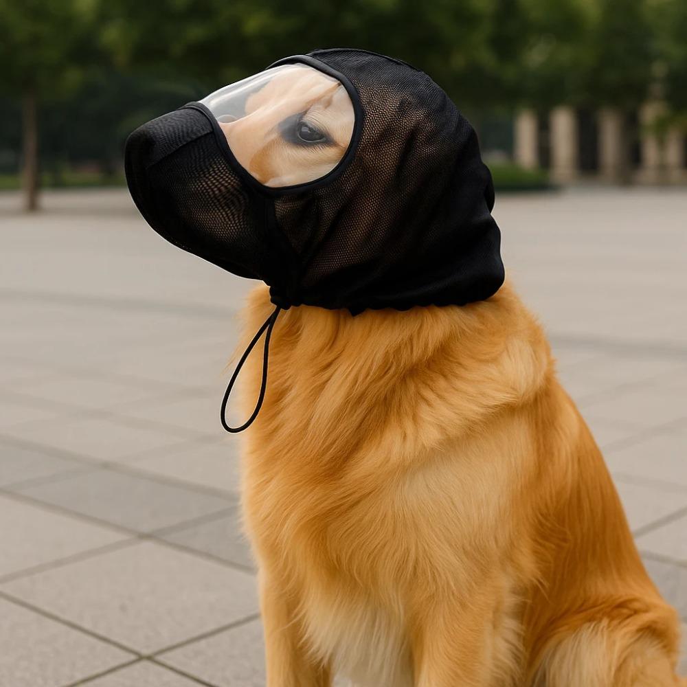 Breathable Dog Protective Mask Mesh Net Mosquito Bite Prevention Mask Outdoor Trip Prevention