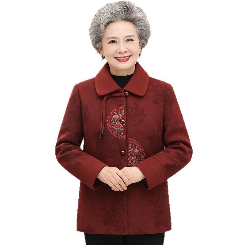 Spring & Autumn Embroidered Jacket: Grandma & Mom's Loose Cardigan for Middle-Aged Women