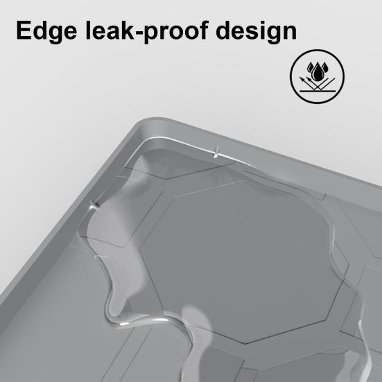 Cat Litter Box Mat with Raised Edges Non-slip Waterproof Urine Proof Easy Clean Scatter Control Kitten Litter Trapping Mat Silicone Floor Pad Pet