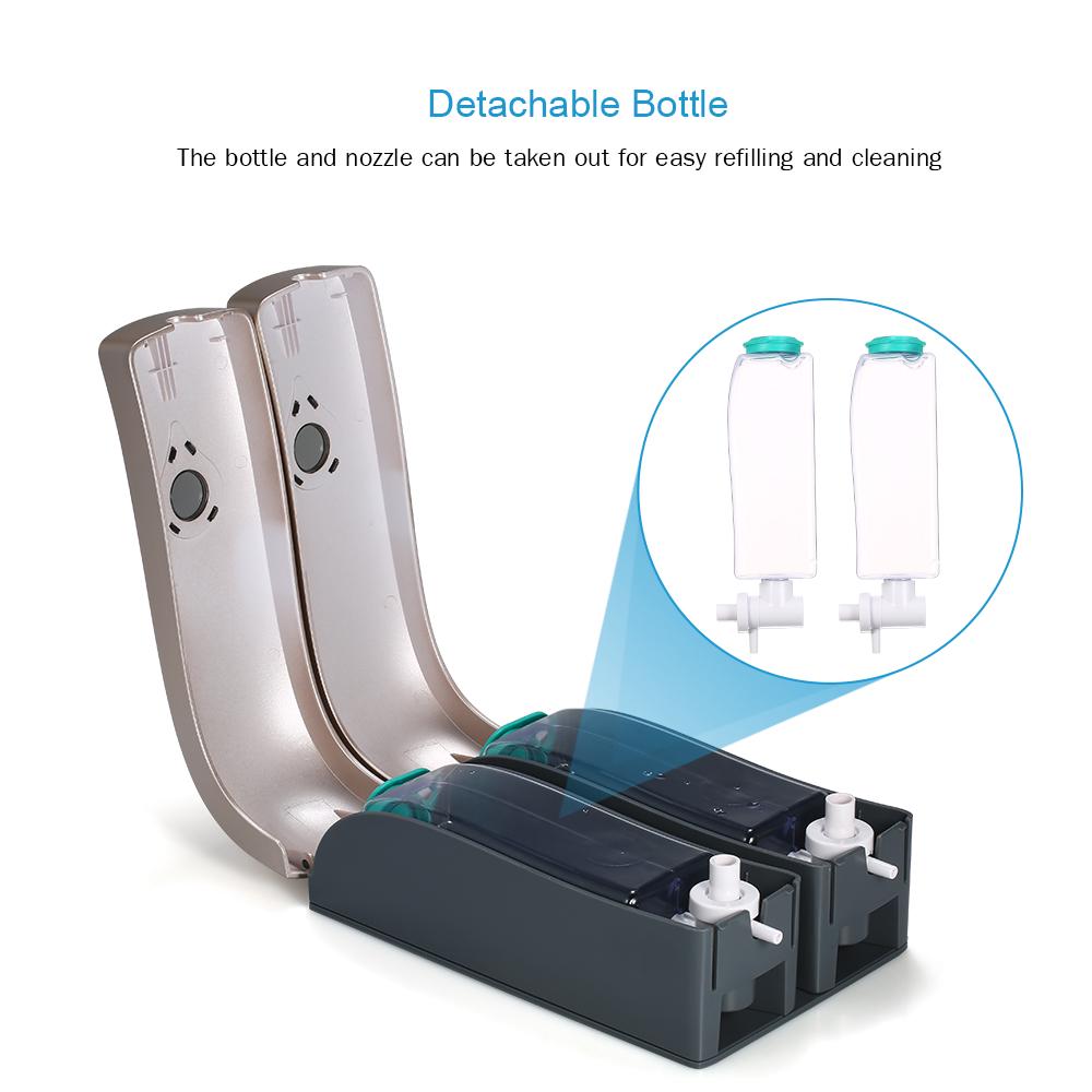 CHUANGDIAN 300ml*2 NO Drilling Wall Mounted Double-Head Manual Soap Dispenser Bathroom Shower Gel