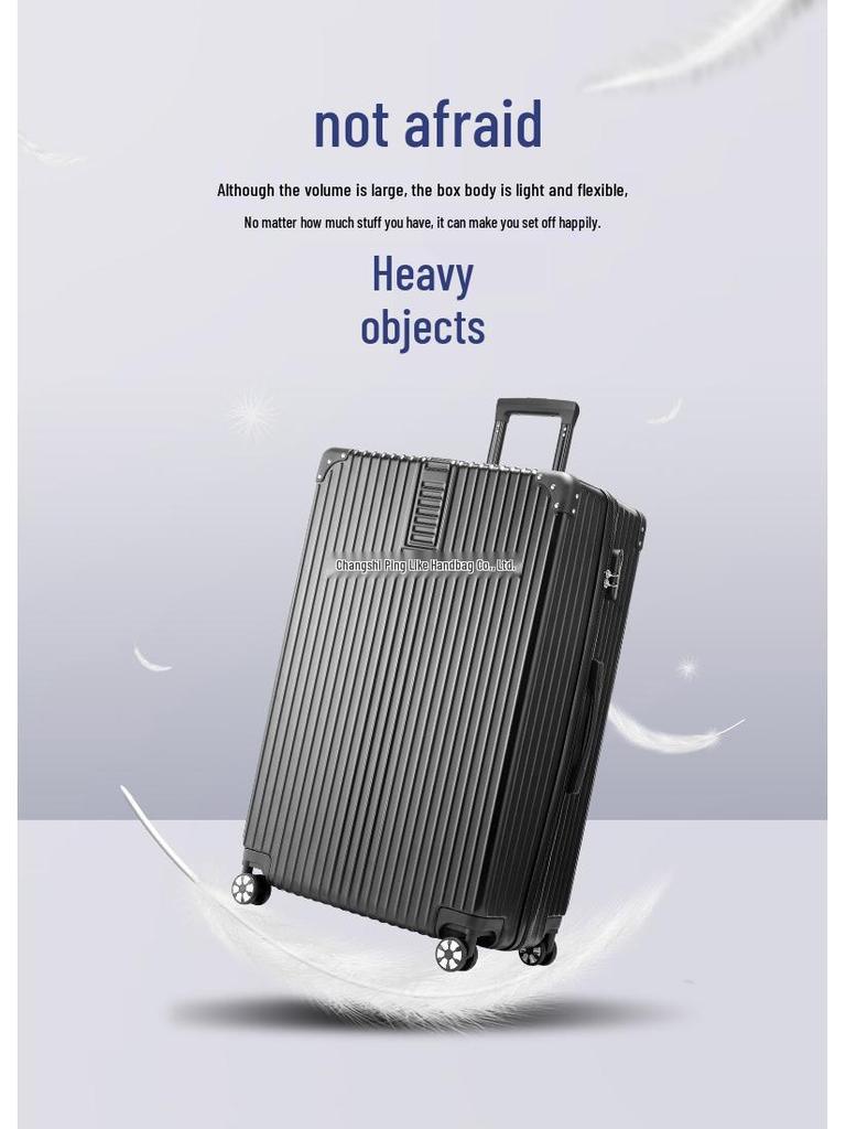 32-Inch Durable Leather Travel Suitcase with Universal Wheels for Men and Women