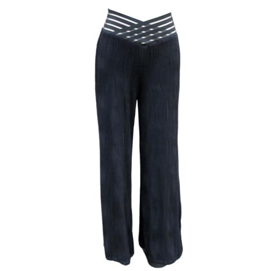 Расклешенные брюки больших размеров для женщин, V-образный вырез, высокая талия, брюки-клеш, повседневные брюки в стиле бохо с жаккардовым узором.