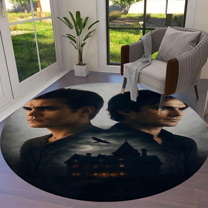 The Vampire Round Area Rug,Carpet Rug for Living Room Bedroom Sofa Playroom Decor,Non-slip Floor Mat