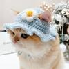 Handcrafted Crochet Pet Hat With Floral Dogs Cats - Cute Costume Accessory In Multiple Colors