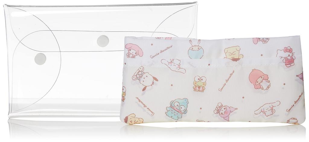 Прозрачный многофункциональный чехол с мешочком Sanrio Pouch Косметичка Косметичка Квадратный чехол Чехол для аксессуаров Прозрачный внутренний мешочек My Melody Kuromi