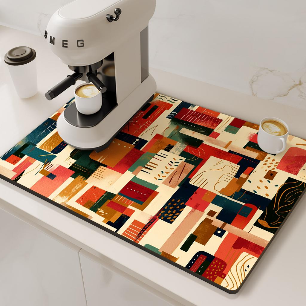 Коврик для кофемашины, дренажный коврик для кухни, нескользящие коврики для сушки посуды, быстросохнущий коврик для стола, подставка под столовые приборы, посуда