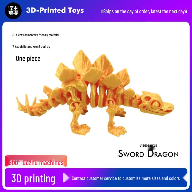 3D-печатная фигурка-трансформер Стегозавр, скелет динозавра, украшение, подарок, поделка, игрушка