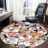 1PC Dogs Cute Office Round Area Rug, Mat Suitable For Office, Under Office Chairs Bedroom Living Room Home Decor, Room Deco