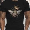 Стилизованный принт пчелы с драгоценными камнями Мужская футболка с круглым вырезом и коротким рукавом Повседневная футболка Повседневный удобный топ Мужская одежда