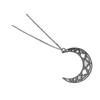 Stylish Lunar Cutout Necklace Stainless Steel Moon Charm Neck Chain Adjustable Length Clavicular Chain for Women Girls