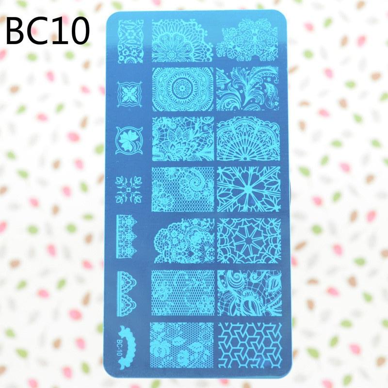 Мода для ногтей 12x6см Новые 10 дизайнов Цветок/Рождество Сделай сам Полировка Штамповка Штампы для ногтей Шаблоны Нейл-арт