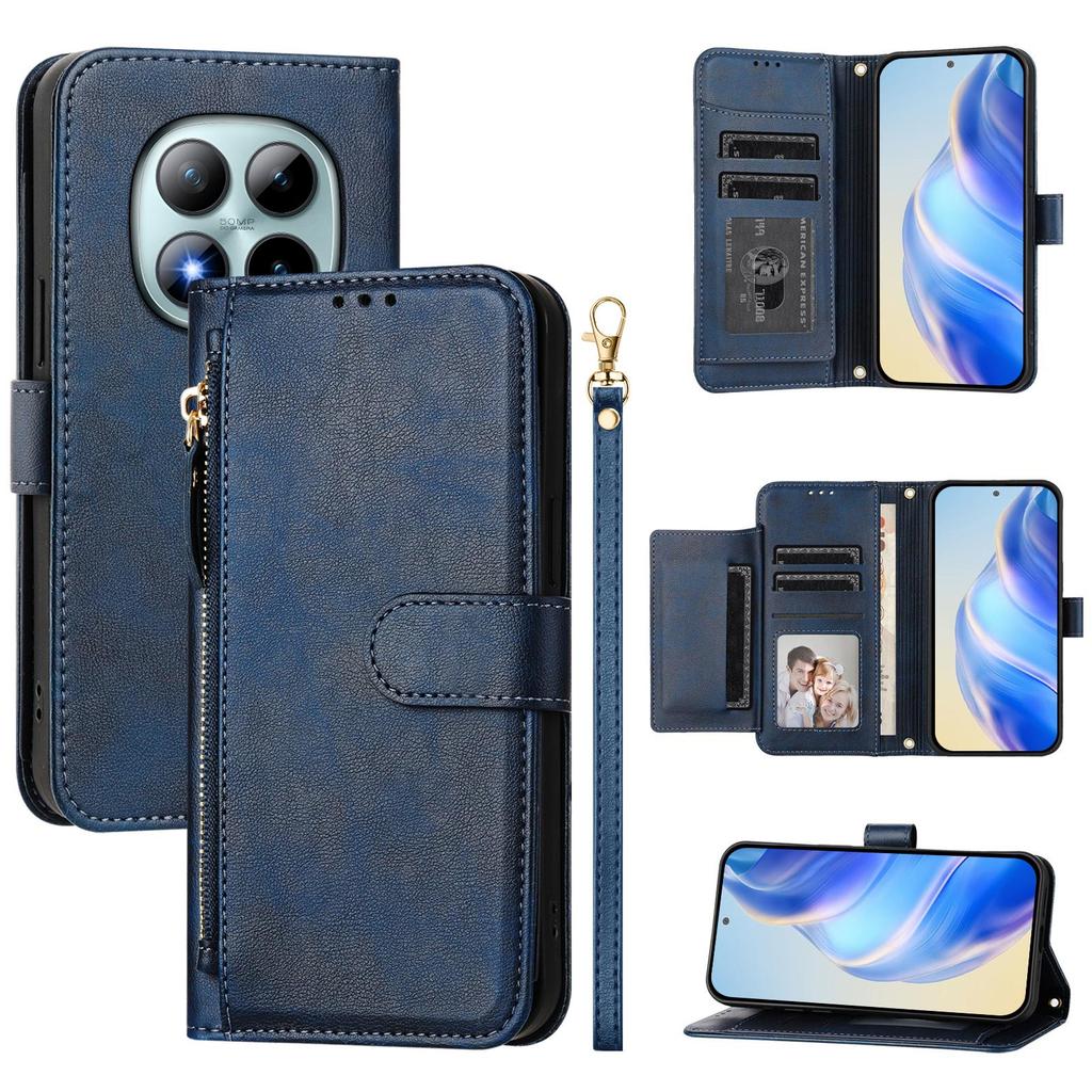 For Xiaomi Redmi Note 15 Pro+ 5G Case Zipper Pocket Multiple Card Slots Leather Phone Cover