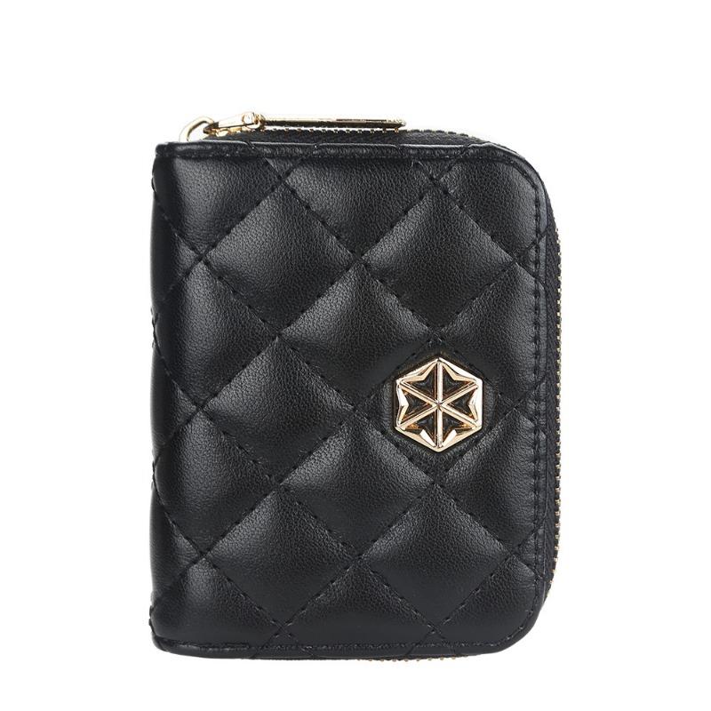 E Новый женский кошелек короткий вертикальный органайзер на молнии для мелочи модная клетчатая сумка для карт женская