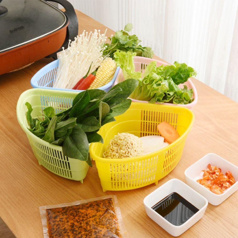 Contrasting Colors Triangular Sink Drain Basket Durable Vegetable Drain Basket