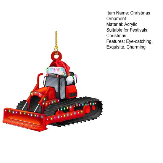 Christmas Vehicle Ornament Acrylic Truck Tractor Airplane Christmas Tree Ornament for Holiday Party Decoration