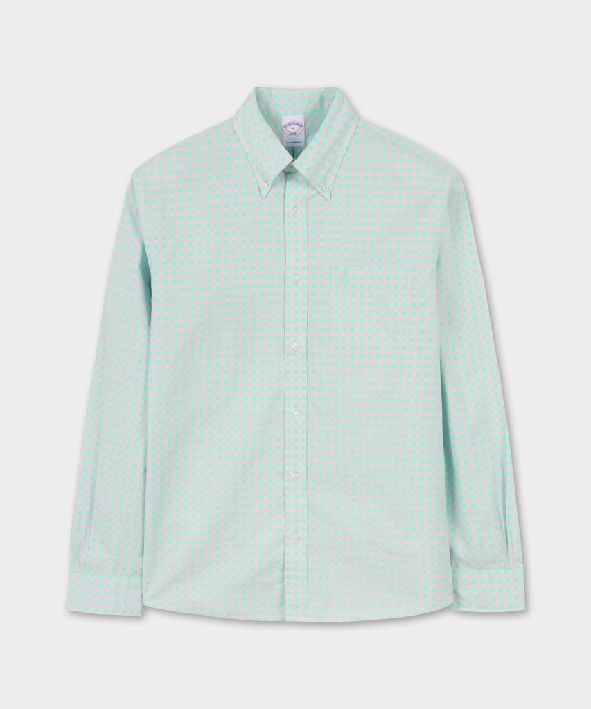 BROOKS BROTHERS Friday Poplin Pattern Check Shirt (Mint) (Bbthmmg106)