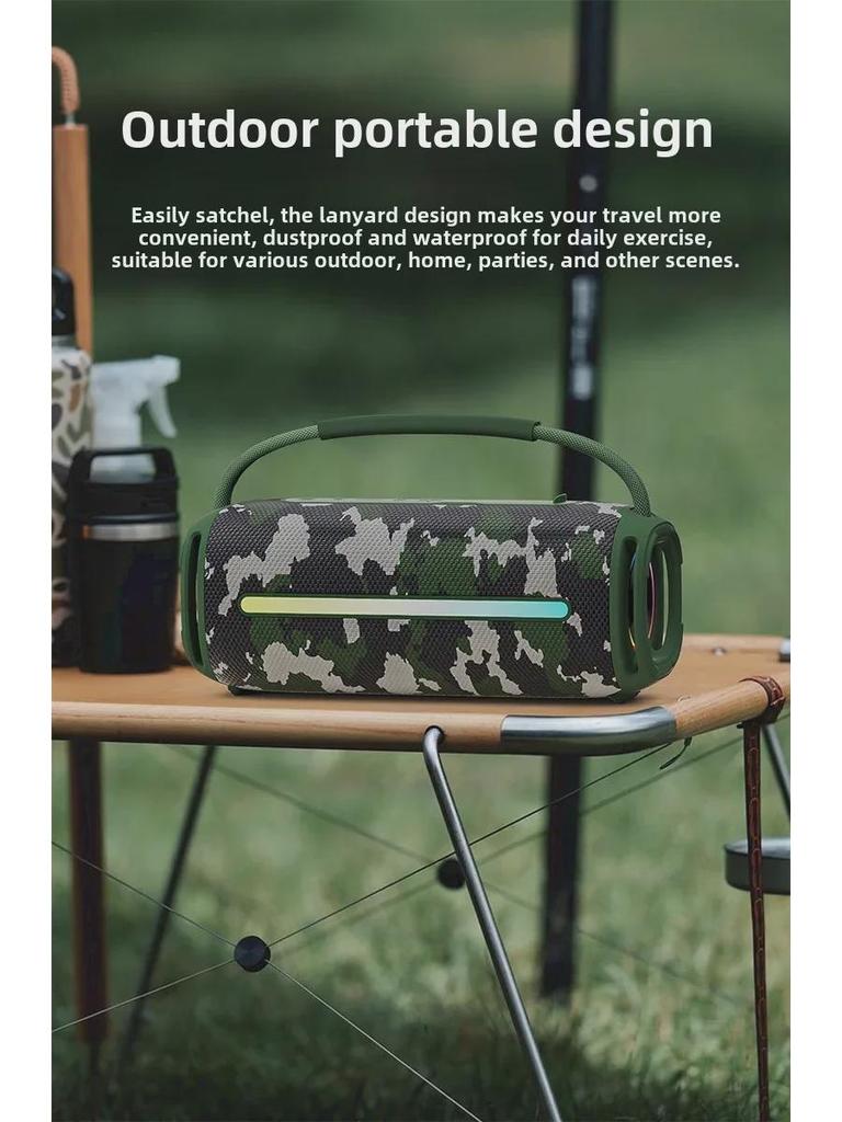Портативный водонепроницаемый Bluetooth-динамик IPX6, сабвуфер высокой мощности 20 Вт с USB и слотами для карт для использования на открытом воздухе