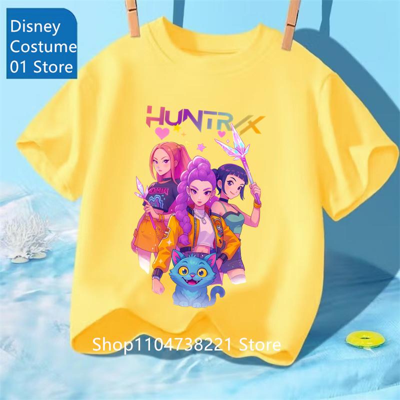 Kpop Охотники на демонов Huntrix Футболки для детей Мальчиков Девочек Летние Повседневные Топы Футболки с коротким рукавом и графикой Футболка Kpop Охотники на демонов