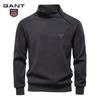 Gant 2025 Autumn/Winter Embroidery External Slant Zipper and Velvet Thick Hoodie Stand Up Collar Trendy Men's Top Coat