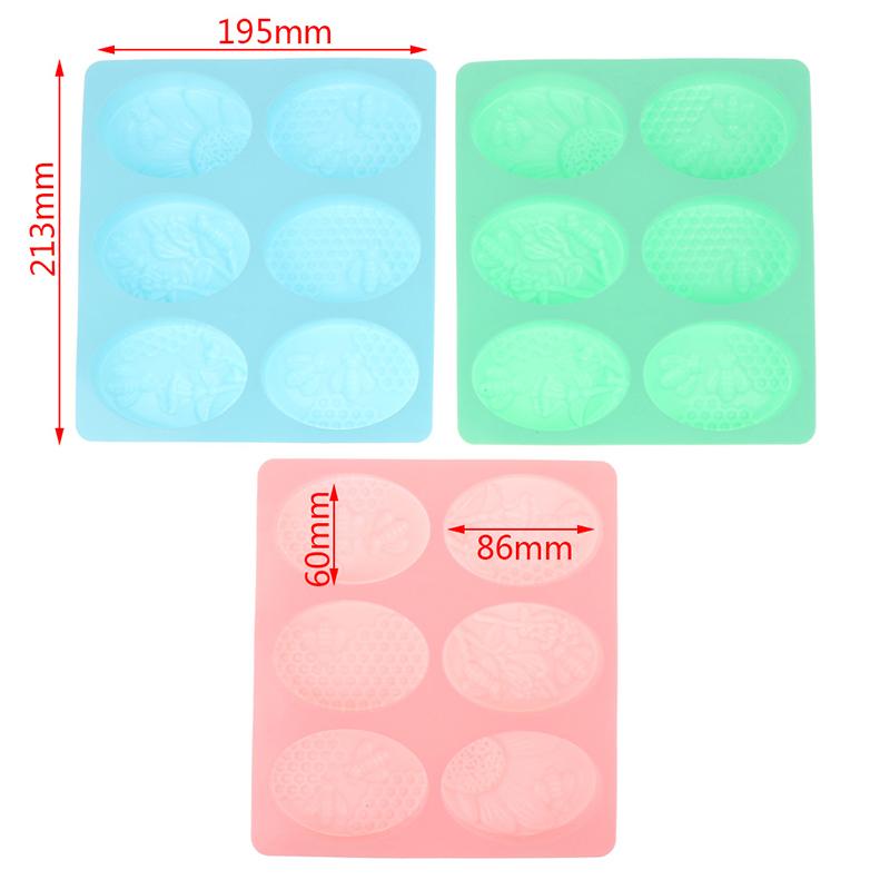 6 силиконовых форм для мыла в форме пчелы, овальные формы ручной работы, формы для цветов, формы для торта своими руками
