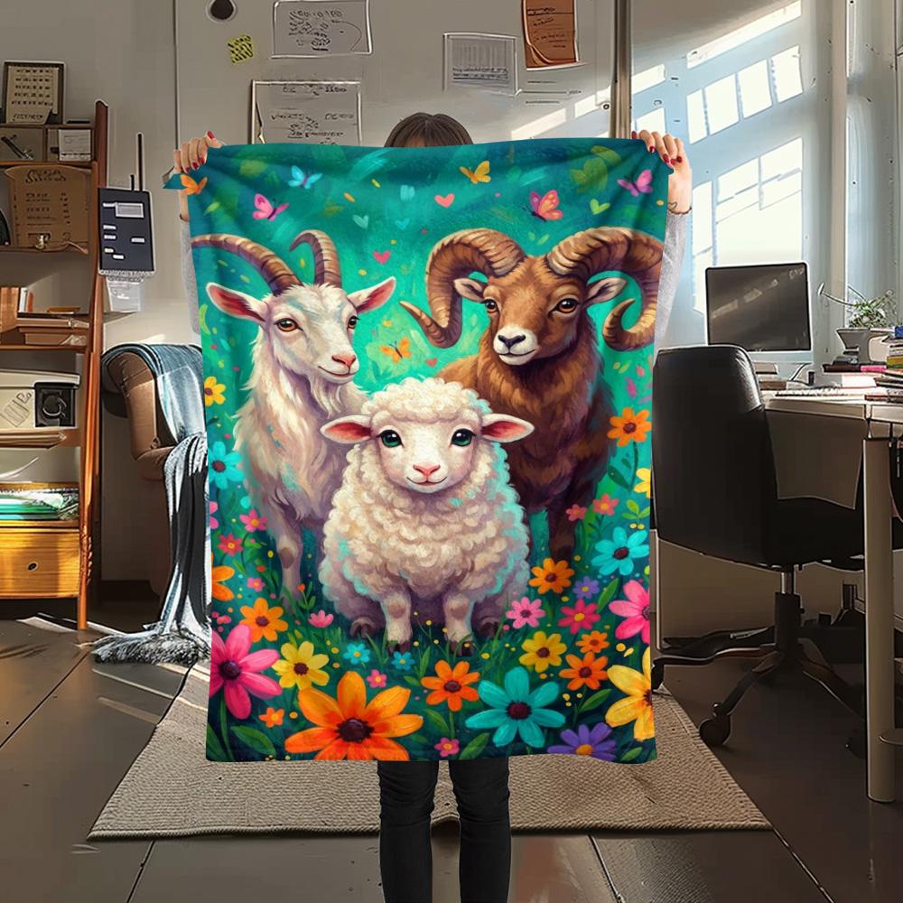 1PC Soft Cute World Print FlAannel Blanket, High quality Comfortable for All Seasons, Home Decor, Warmth and Comfort