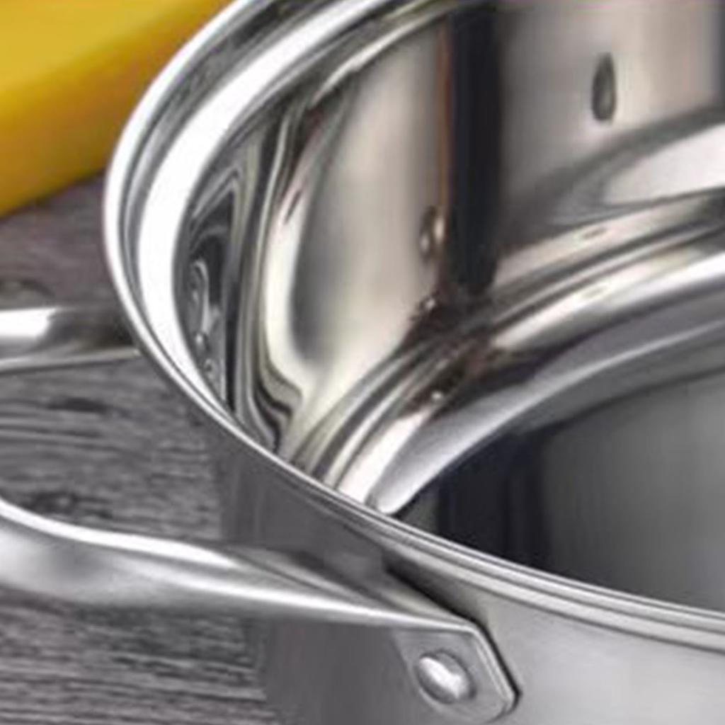 Кастрюля из нержавеющей стали с толстым дном, универсальная кастрюля из нержавеющей стали с крышкой 10,2 дюйма