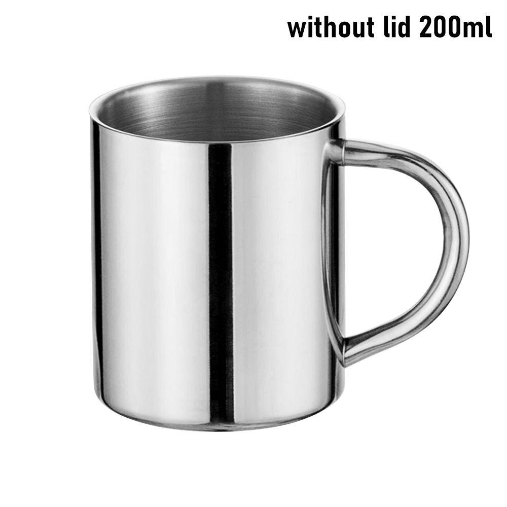 1Pcs 200/300/400ML Water Cup Double Layer Tea Cup New Stainless Steel Mug