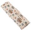 Floral Print Canvas Roll Up Pencil Bag Wrap Curtain Pen Case Large Capacity Storage Pouch