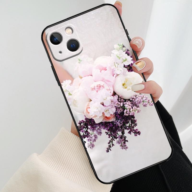 Чехол для телефона с цветами лавандовых пионов для iPhone 17 Pro Max 14 13 12 11 15 16 Pro Max mini 16 15 Plus 16e 17 Air Cover