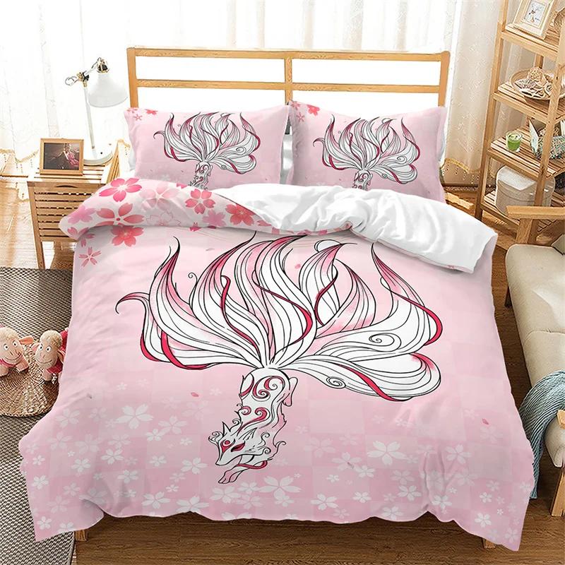 Пододеяльник с рисунком лисы для девочек, кавайный чехол для одеяла с животными, микрофибра, лесные животные, комплект постельного белья Twin Queen для детей и взрослых