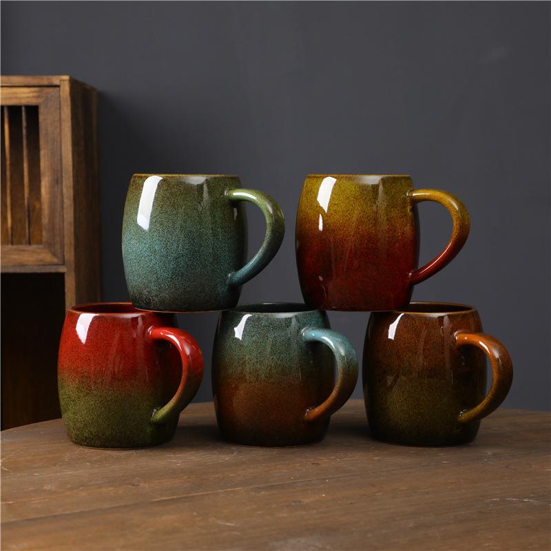 Kiln-Changed Ceramic Cup Large Capacity Cup Office Gift Water Cup Household Retro Coffee Cup