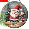 Рождественская деревянная табличка с узором гнома - Круглая табличка Navidad для двора, двери, настенный декор - Идеальное рождественское украшение