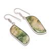Натуральный моховой агат Камень-самоцвет Ручная работа Серьга из стерлингового серебра 925 пробы 1,85" AE-11411