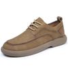 New Shoes for Men Genuine Leather Casual Shoes Retro Breathable Microporous Flat Skateboard Shoes Street Cool Sneaker