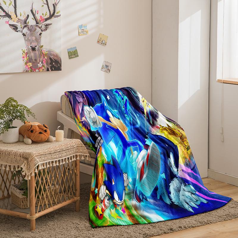 Мультяшный Соник Серия Двусторонний Фланелевый 3D Цифровая Печать Одеяло Одеяло