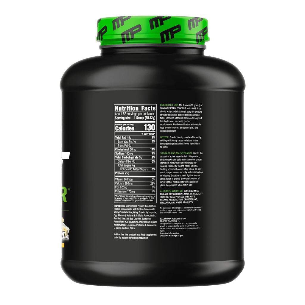 MusclePharm Combat Protein Powder, Banana Cream, 4 Lb (1,81 Kg)