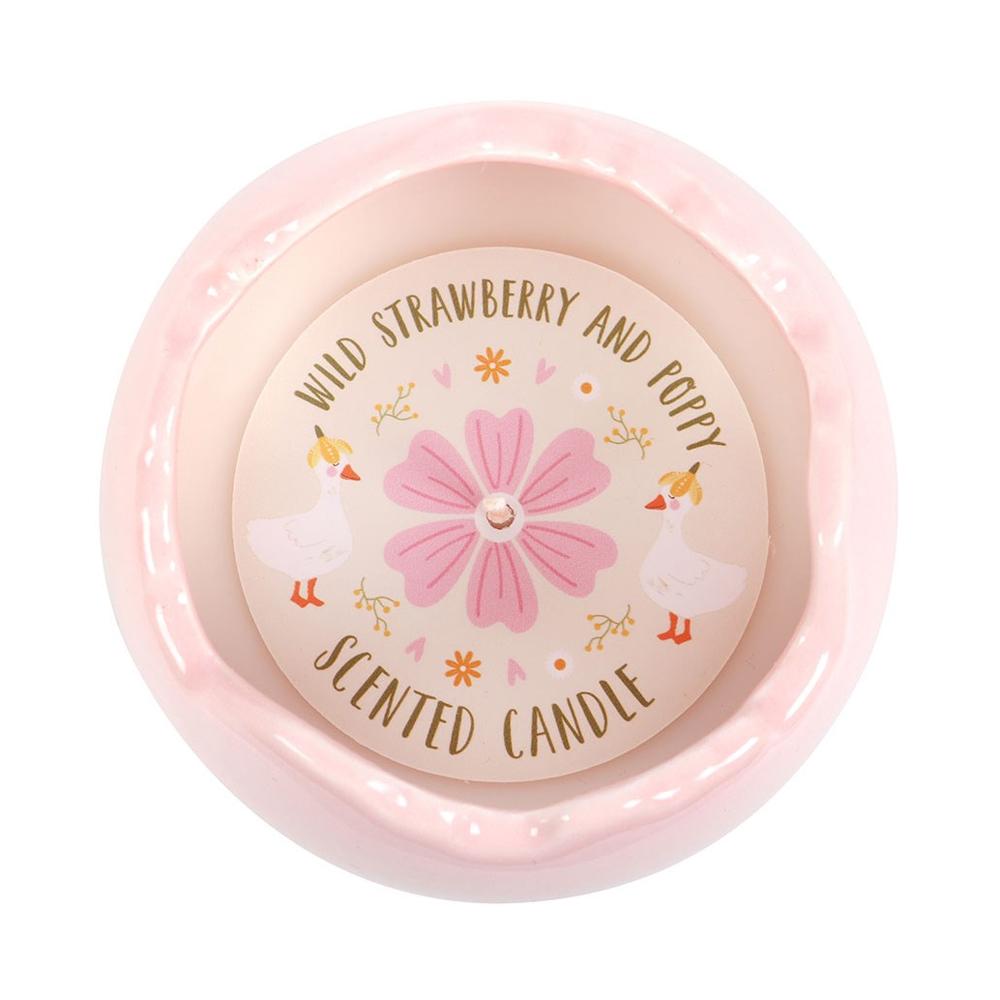 Something Different Wild Strawberry & Poppy Egg Shaped Scented Candle