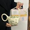 Винтажная премиальная керамическая кружка с цветочным узором, ручка в виде песни, салатница, чашка для завтрака с овсянкой, женский подарок на день рождения, сувенир