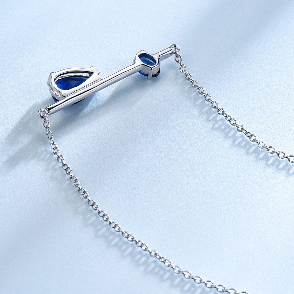 Ожерелье из серебра 925 пробы с синими камнями