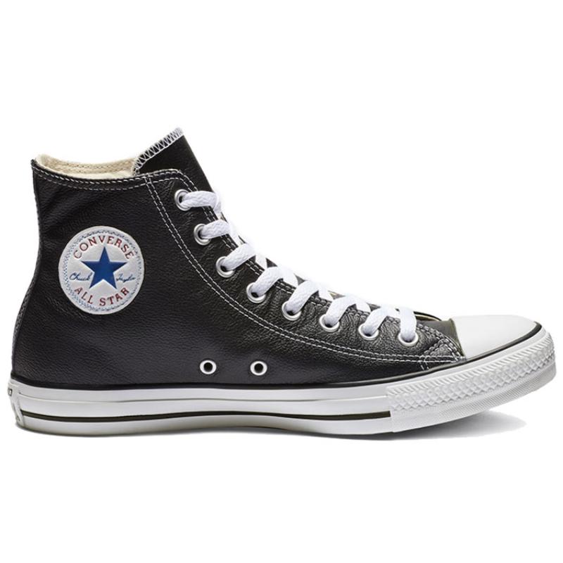 Converse All Star Кожа Кожа Классические Универсальные Высокие Эспадрильи Унисекс Черно-белые
