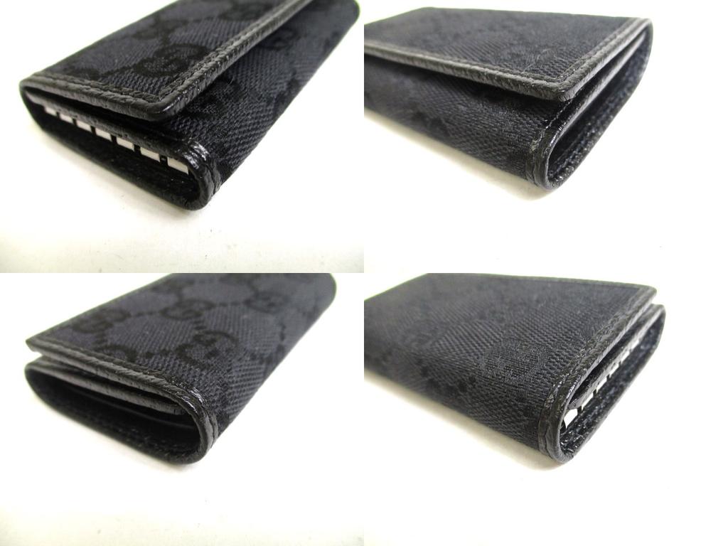 Оригинальный брелок GUCCI GG Black Canvas and Leather 6 Pics #a438 Восстановленный