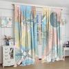 Soft Marine Shell Curtain Panels, Multicolor Starfish Coral Minimalist Sea Pattern Drapes for Seaside Homestay Decoration
