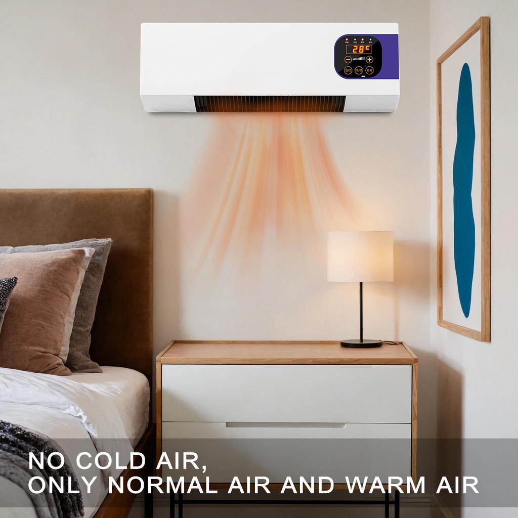 Настенные вентиляторы-кондиционеры 1500 Вт с пультом дистанционного управления, электрический вентилятор и обогреватель, зимний обогреватель, 3 регулируемые скорости