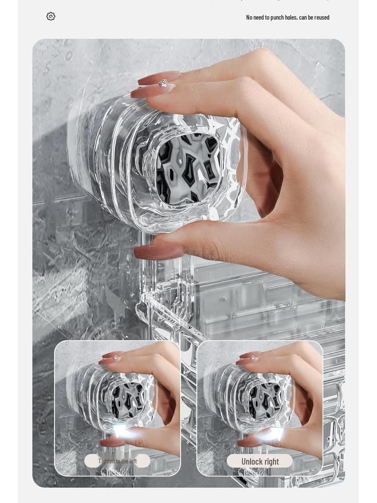 Стеллаж для хранения вещей в душевой кабине без перфорации - настенный органайзер с присоской