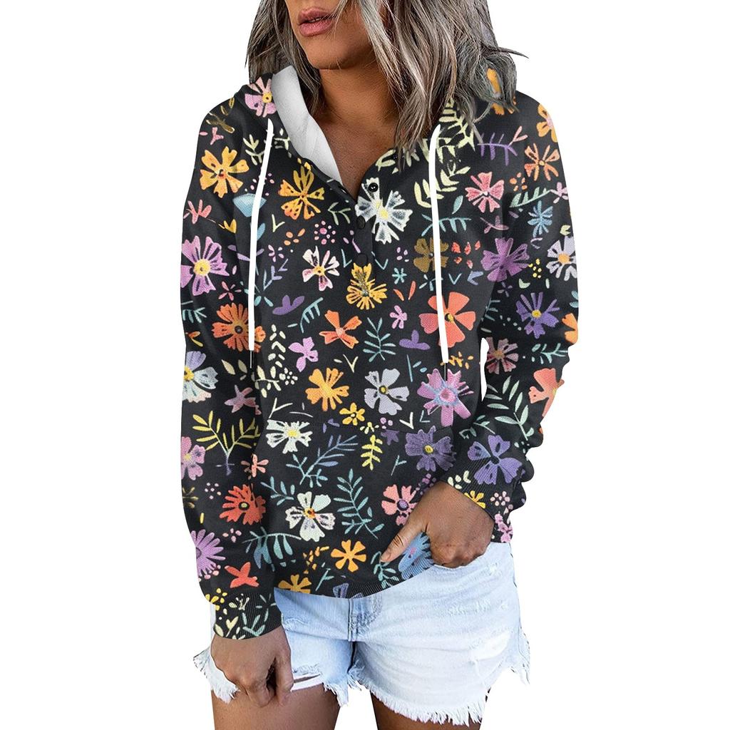 Женская повседневная модная толстовка с длинными рукавами и круглым вырезом с принтом